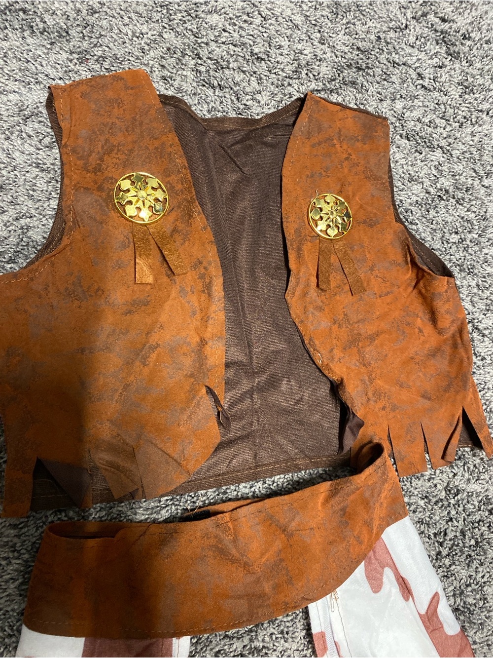 Kids Rustic Cowboy Vest Costume - Brown